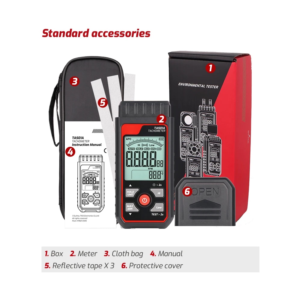 Tacómetro láser TA501A hasta 9 - Industrial Laser Tachometer reseña y precio