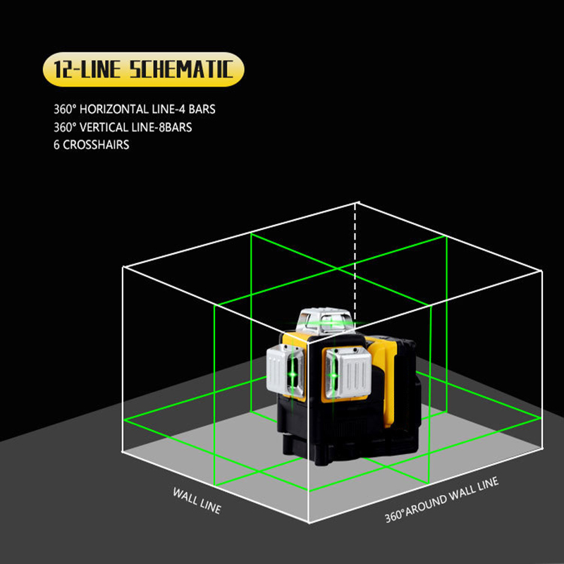 Nivel Láser de 12 Líneas para  - Industrial Laser Level reseña y precio