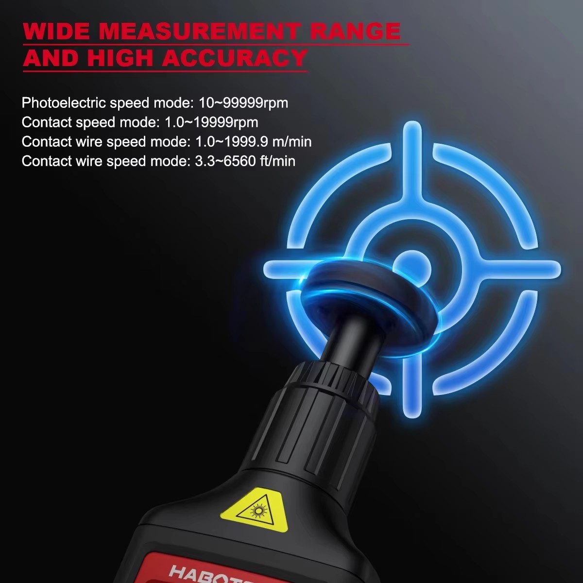 Tacómetro Digital 2 en 1 HABOT - Industrial Laser Tachometer reseña y precio