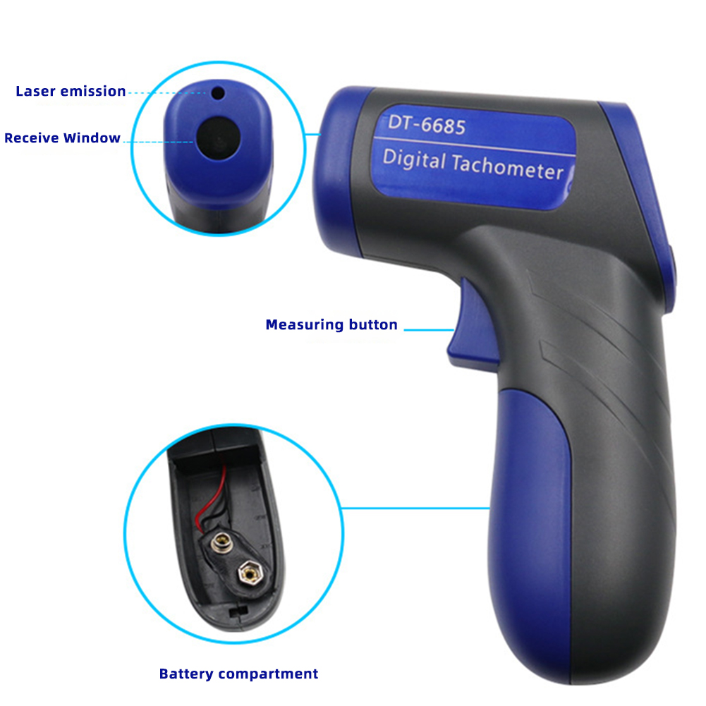 Tacómetro láser infrarrojo sin - Industrial Laser Tachometer reseña y precio