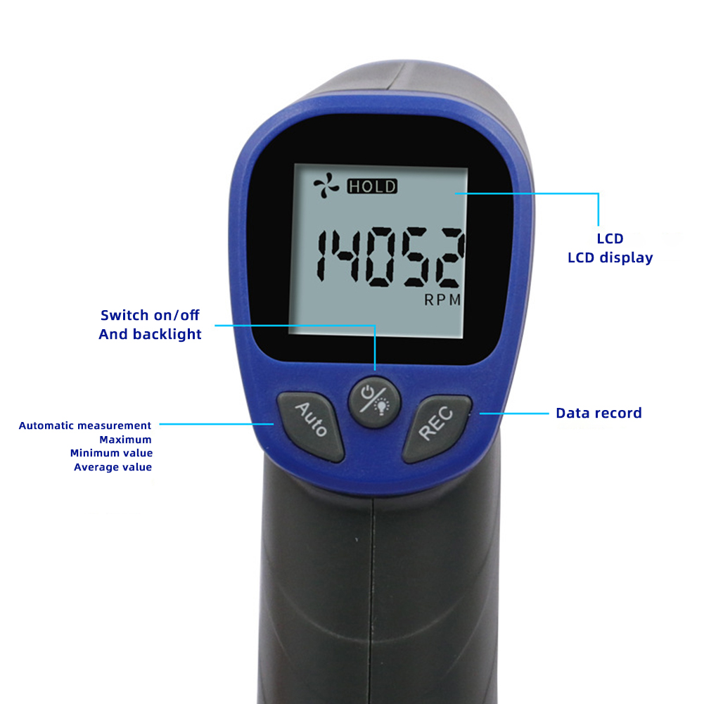 Tacómetro láser infrarrojo sin - Industrial Laser Tachometer reseña y precio