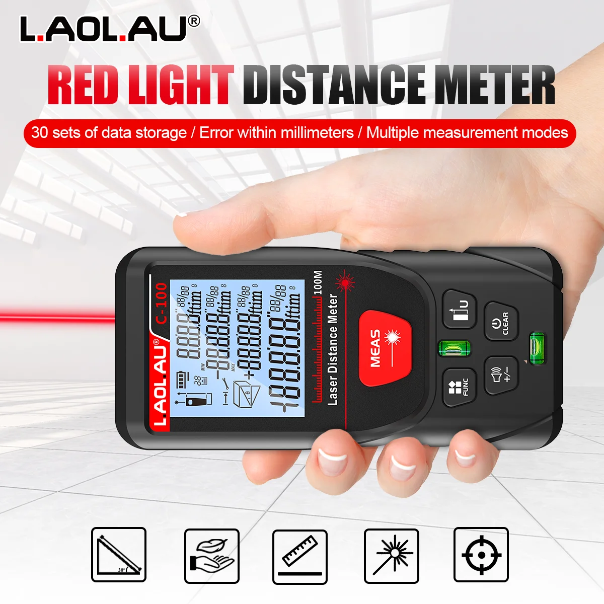 LAOLAU 50m/100m/120m/200m Medi - Industrial Laser Rangefinder reseña y precio