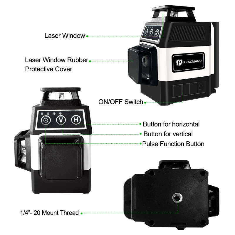 Pracmanu Mini nivel láser 3D d - Industrial Laser Level reseña y precio