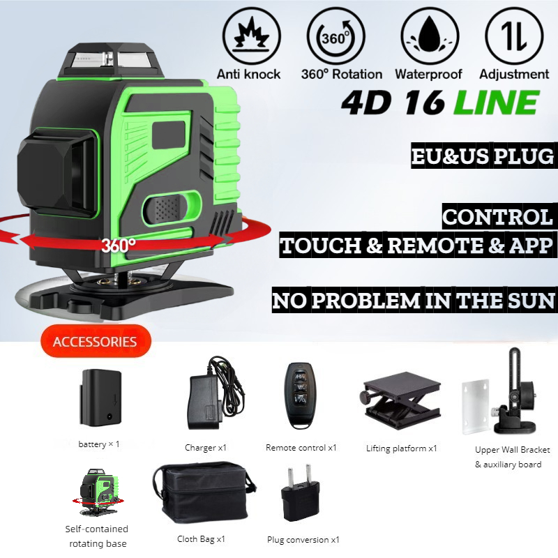 Trípode/Nivel Láser de 16 Líne - Industrial Laser Level reseña y precio